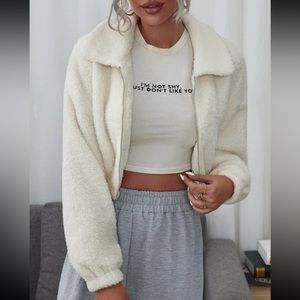 SHEIN drop shoulder fleece jacket